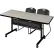 Regency® Kobe Privacy Nesting Table with 2 Zeng Black Stack Chairs, 60"L x 30"W, Maple