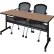 Regency® Kobe Privacy Nesting Table with 2 Cadence Nesting Chairs, 72"L x 24"W, Noble Oak