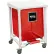 Royal Basket Trucks® PVC Hamper, 24 Gal, Sgl, Red Mesh Liner, 2 Sw/2 Sw Lock, with Foot Pedal