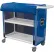 Royal Basket Trucks® PVC Linen Cart, 32" - 2 Shelf, Blue Mesh Cover, 2 Sw/2 Sw Lock
