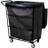 Royal Basket Trucks® Janitorial Linen Cart with 2 Swivel/2 Rigid, 10 Bushel Capacity, Black