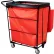 Royal Basket Trucks® Janitorial Linen Cart with 2 Swivel/2 Rigid, 10 Bushel Capacity, Red