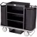 Royal Basket Trucks® Deluxe Housekeeping Cart, 3 Shelf/2 Bags, Black