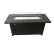 Hiland Outdoor Rectangle Fire Pit with Wind Screen, Black Mocha
