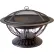 Hiland Wood Burning Fire Pit with Scroll Design, Black