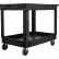 Rubbermaid® Plastic Utility Cart w/2 Shelves, 500 lb. Capacity, 40"L x 24"W x 31-1/4"H, Black