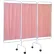 R&B Wire® Three Panel Mobile Antimicrobial Medical Privacy Screen, Mauve