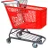 R.W. Rogers Plastic Shopping Cart, 150 Liter Capacity, Medium, Red