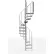 Global Industrial™ Exterior 42"H Platform 2 Rail Spiral Stair Kit, 42"Dia, 13-1/3'H, Alum Rails