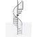 Global Industrial™ Exterior 36"H Platform 2 Rail Spiral Stair Kit,42"Dia, 11-1/4'H, Vinyl Rails