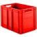 SSI Schaefer Euro-Fix Solid Container EF6420 - 24" x 16" x 17", Red - Pkg Qty 2