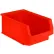 SSI Schaefer Plastic Stacking Bin, Hopper Front, 19-3/4"L x 12-1/4"W x 8"H, Red