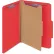 Smead® Pressboard Classification Folders, Letter, Four-Section, Bright Red, 10/Box