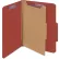 Smead® Pressboard Classification Folders, Self Tab, Letter, Four-Section, Red, 10/Box