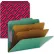 Smead® Pressboard Classification Folders, Letter, Six-Section, Green, 10/Box