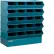 Stackbin® Steel Hopper Stack Bin, 20 Compartment Sectional Unit, 37"W x 15"D x 43-1/2"H, Blue