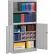 Tennsco® Heavy Duty Storage Cabinet with Bookcase, 24 Gauge, 36"W x 18"D x 72"H, Light Gray