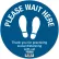 Global Industrial™ Blue Please Wait Here Floor Sign, 12'' Round, Vinyl Adhesive