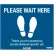 Global Industrial™ Blue Please Wait Here Floor Sign, 14"W x 12"H, Vinyl Adhesive
