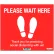 Global Industrial™ Red Please Wait Here Floor Sign, 14"W x 12"H, Vinyl Adhesive