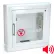 Stryker Semi-Recessed AED Wall Cabinet with Alarm, 3" Trim