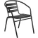 Flash Furniture Restaurant Stacking Chair with Aluminum Slats - Black Metal