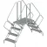 Tri-Arc 4 Step Double Entry Crossover Ladder, Steel, 73"L
