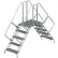 Tri-Arc 5 Step Double Entry Crossover Ladder, Steel, 85"L