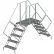 Tri-Arc 5 Step Double Entry Crossover Ladder, Steel, 97"L