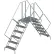 Tri-Arc 6 Step Double Entry Crossover Ladder, Steel, 98"L