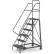 Tri-Arc 6 Step Perforated Strut 600 Lb. Cap. Heavy Duty Steel Rolling Ladder