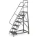 7 Step Perforated Strut 600 Lb. Cap. Heavy Duty Steel Rolling Ladder - KDHD107246