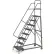 Tri-Arc 8 Step Perforated Strut 600 Lb. Cap. Heavy Duty Steel Rolling Ladder