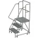 3 Step 16"W 30"D Top Step Steel Rolling Ladder, Perforated Tread, 42" Handrail - KDSR103166-D3
