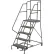 Tri-Arc 5 Step 24"W 30"D Top Step Steel Rolling Ladder, Perforated Tread, 42" Handrail