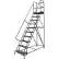 Tri-Arc 10 Step 24"W 30"D Top Step Steel Rolling Ladder, Perforated Tread, 42" Handrail