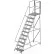 Tri-Arc 11 Step Steel Rolling Ladder with Rear Exit Walk Off Gate, 24"W X 30"D Plat. Perforated