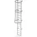 Tri-Arc 16 Step Steel Caged Fixed Access Ladder, Gray