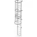 17 Step Steel Caged Fixed Access Ladder, Gray - WLFC1117