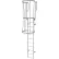 Tri-Arc 11 Step Steel Caged Walk Through Fixed Access Ladder, Gray