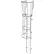 14 Step Steel Caged Walk Through Fixed Access Ladder, Gray - WLFC1214