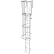 15 Step Steel Caged Walk Through Fixed Access Ladder, Gray - WLFC1215