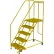 Tri-Arc 5 Step Steel Double Entry Mobile Platform, 24"L x 24"W, 42" Handrails