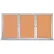 United Visual 96"W x 48"H 3-Door Outdoor Enclosed Illuminated Corkboard w/Satin Aluminum Frame