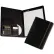Samsill 71220 Pad Holder w/Calculator, Leather-Look/Faux Reptile Trim, Writing Pad, Black