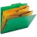 Smead® Pressboard Folders with Two Pocket Dividers, Letter, Six-Section, Green, 10/Box
