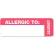 Tabbies® Medical Labels for Allergy Warnings, 1 x 3, White, 500/Roll