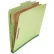 Universal® Pressboard Classification Folder, Letter, Six-Section, Green, 10/Box