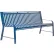 UltraSite® Oxford 4' Outdoor Bench with Back, Surface Mount, Blue