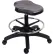 Blue Ridge Ergonomics Polyurethane Ray Stool, Medium Bench Height, Chrome Foot Ring & Casters, Black